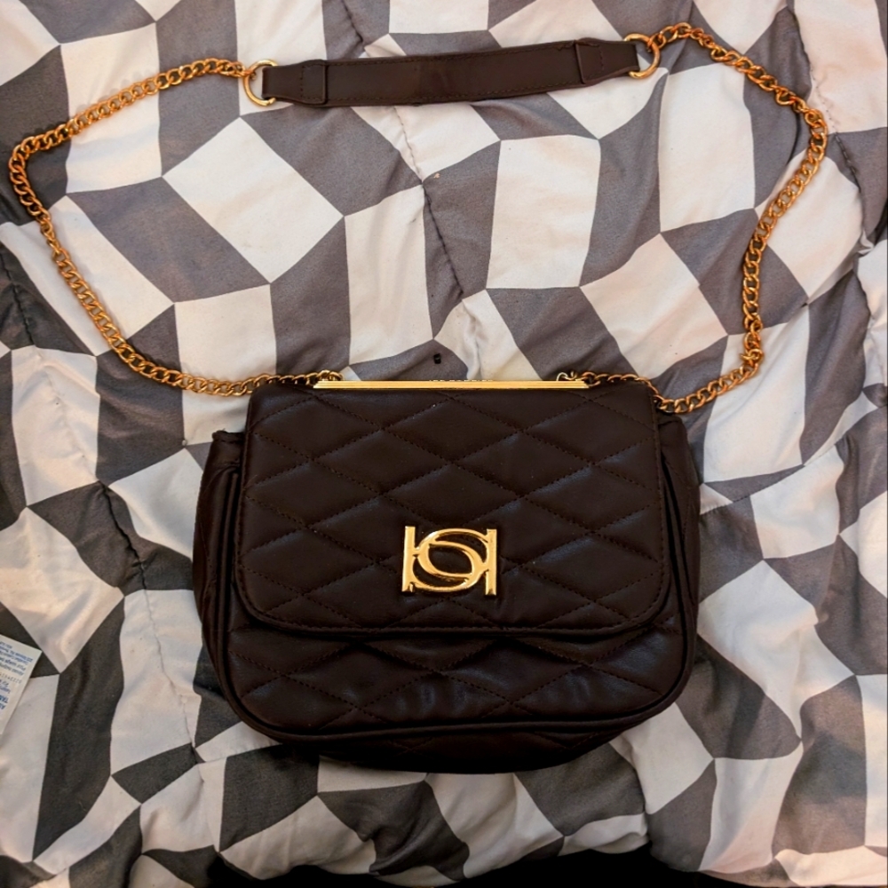 Bebe Abigail Logo Flap Top Black Crossbody Bag - Handbag - Purse - NWT